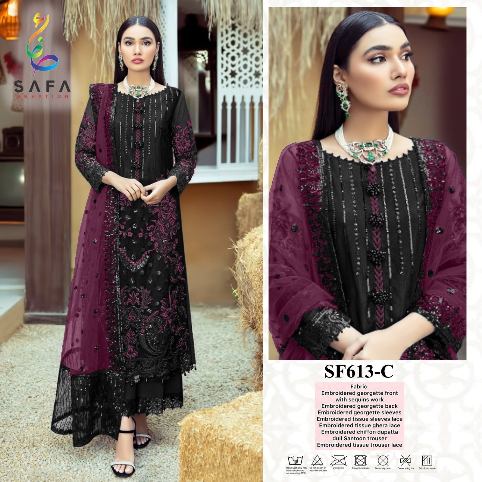 613-C Safa Creation Pakistani Readymade Suits