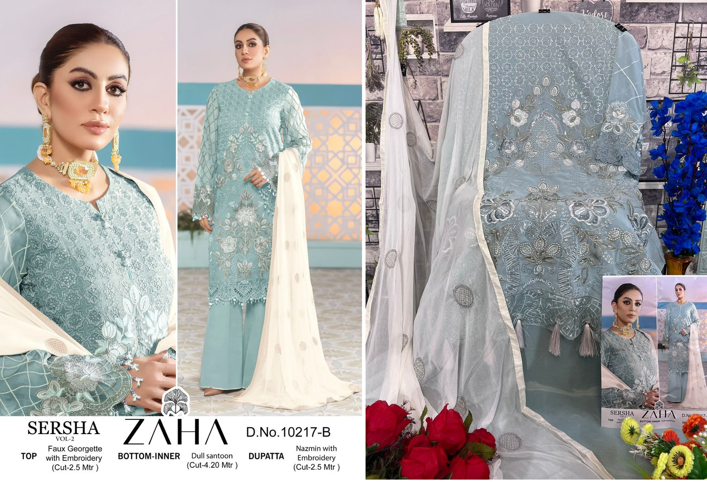 10217B Zaha Pakistani Salwar Suits