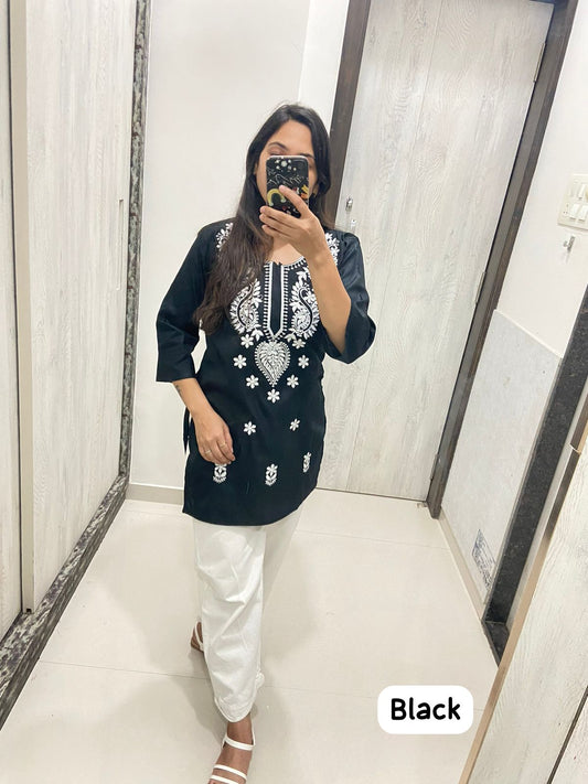 555 Black Qubo Short Kurti