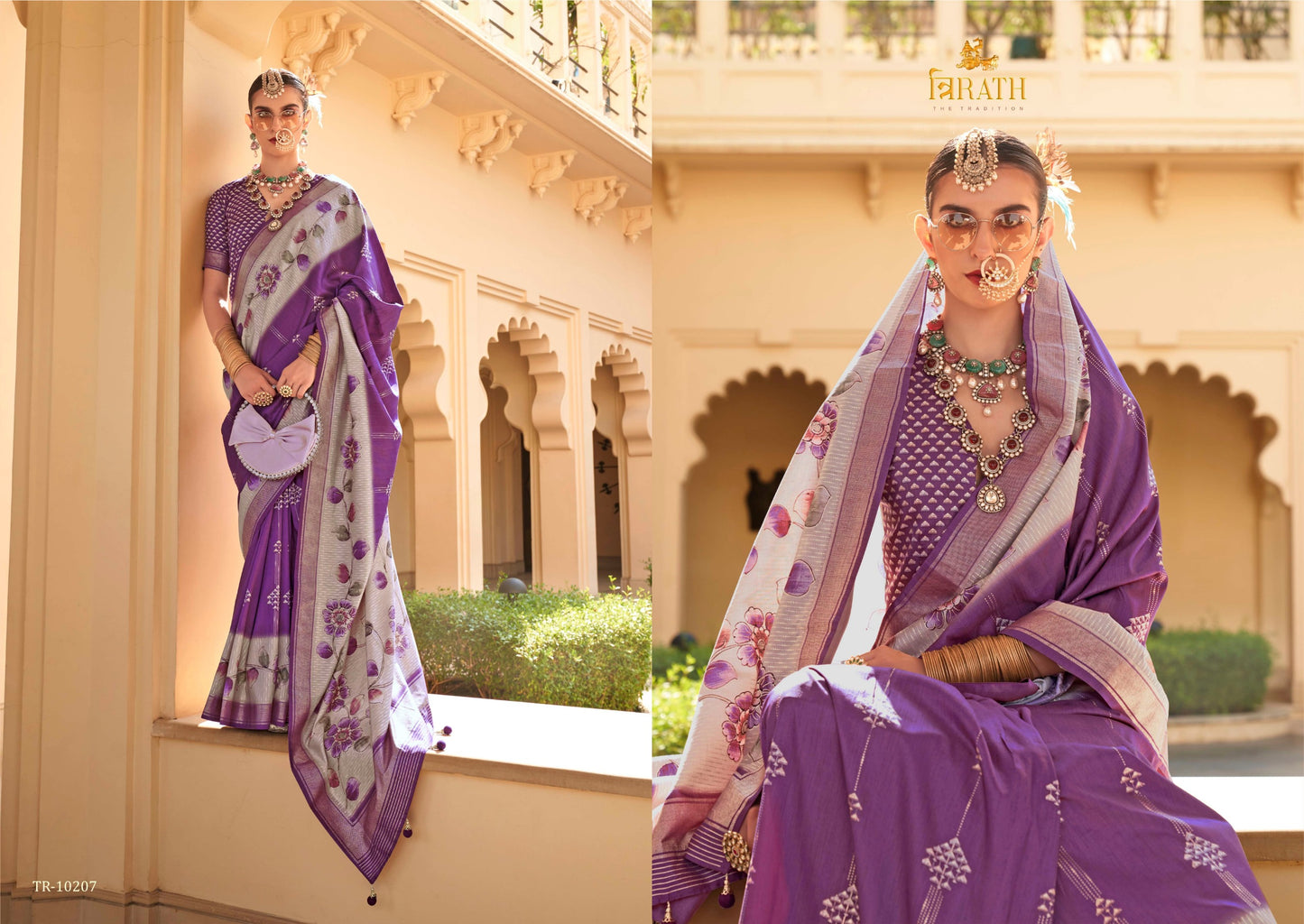 10207 Vrundavan Trirath Sarees
