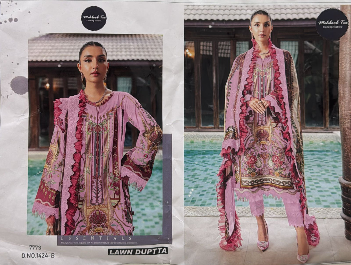 1424-B Jade Needle Wonder 24 Vol 28 Mehboob Tex Pure Cotton Pakistani Patch Suits