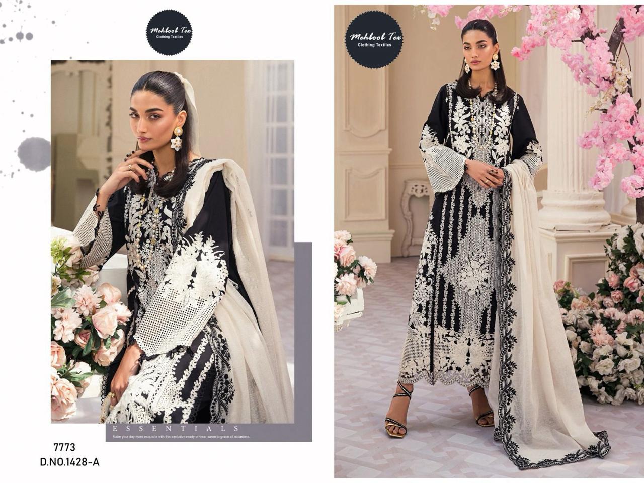 1428-A Mehboob Tex Embroidered Pakistani Salwar Suits