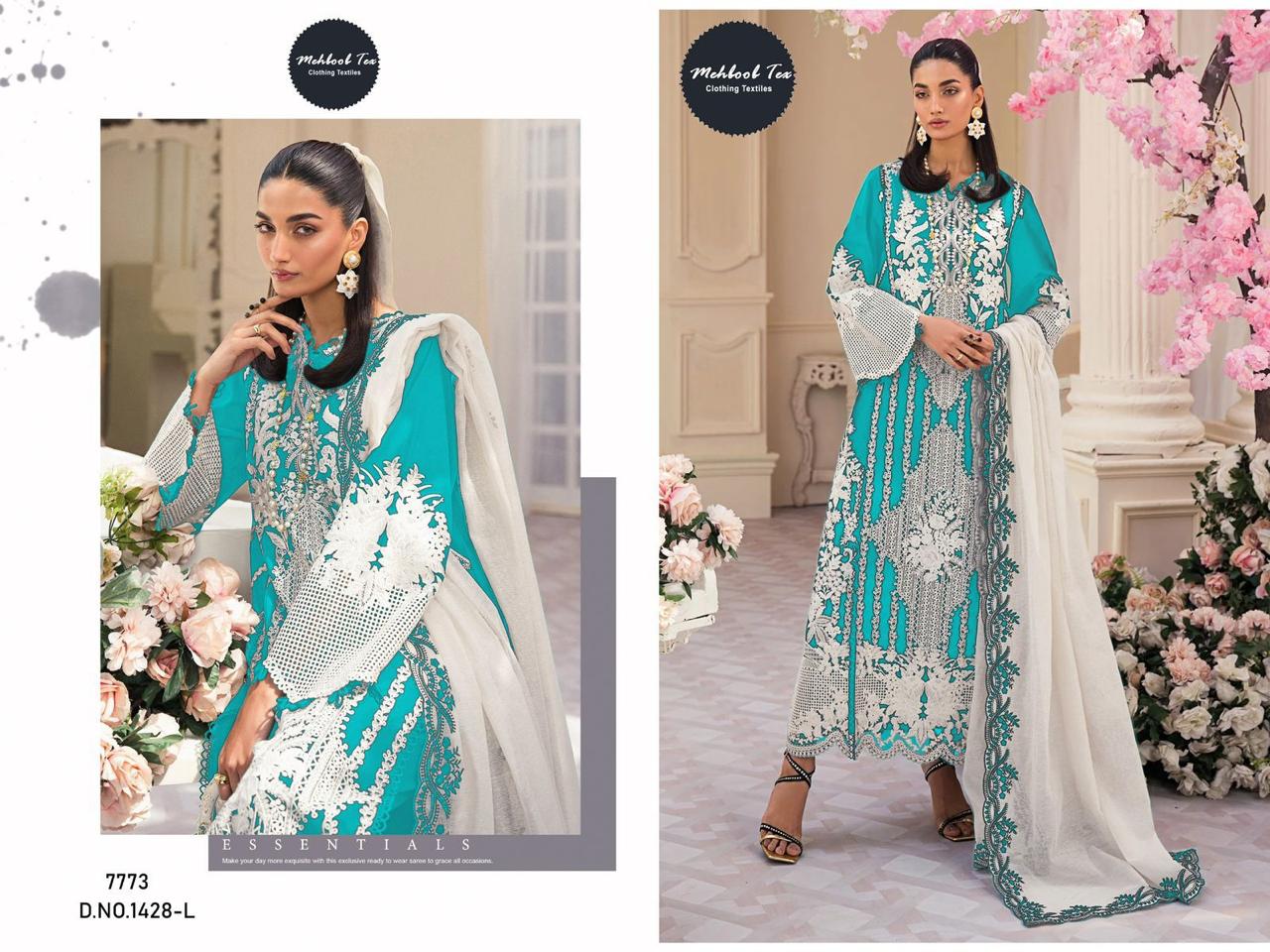 1428-L Mehboob Tex Embroidery Pakistani Salwar Suits