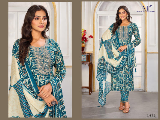 1432 Gori Vol 1 Moksh Premium Rayon Readymade Suits