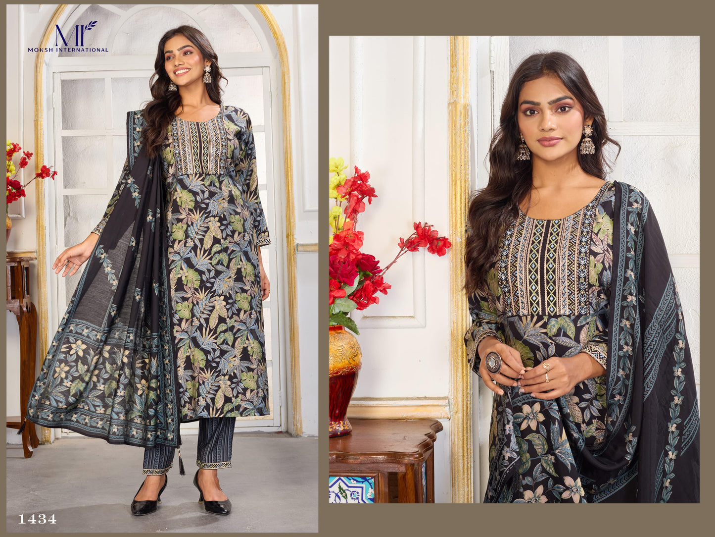 1434 Gori Vol 1 Moksh Premium Chanderi Readymade Suits