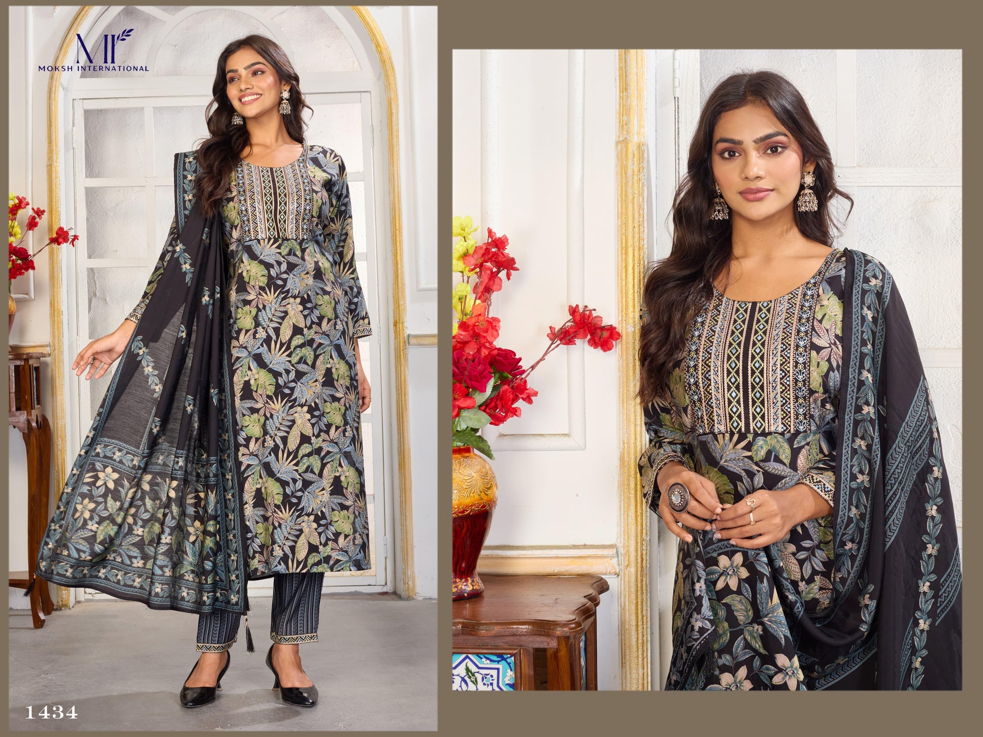 1434 Gori Vol 1 Moksh Premium Chanderi Readymade Suits