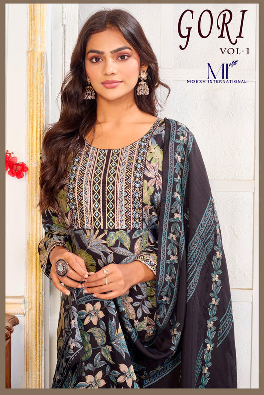 1434 Gori Vol 1 Moksh Premium Chanderi Readymade Suits