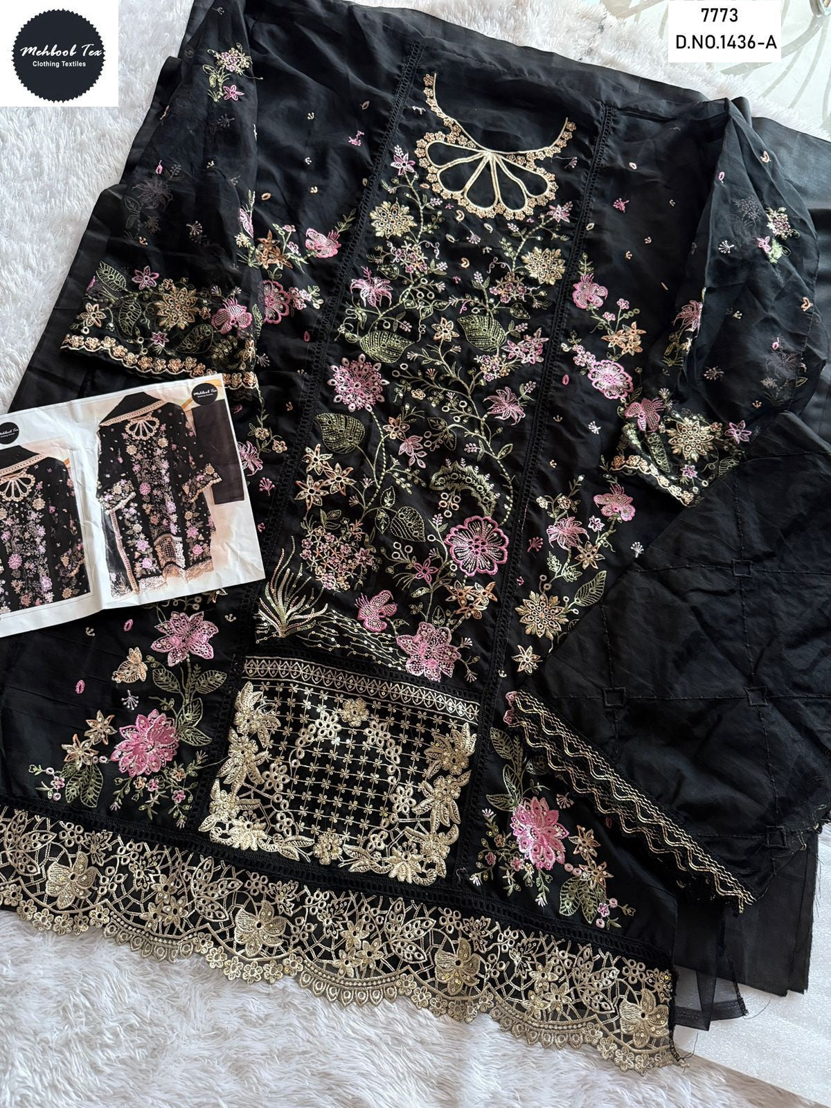 1436-A Mehboob Tex Embroidery Pakistani Salwar Suits