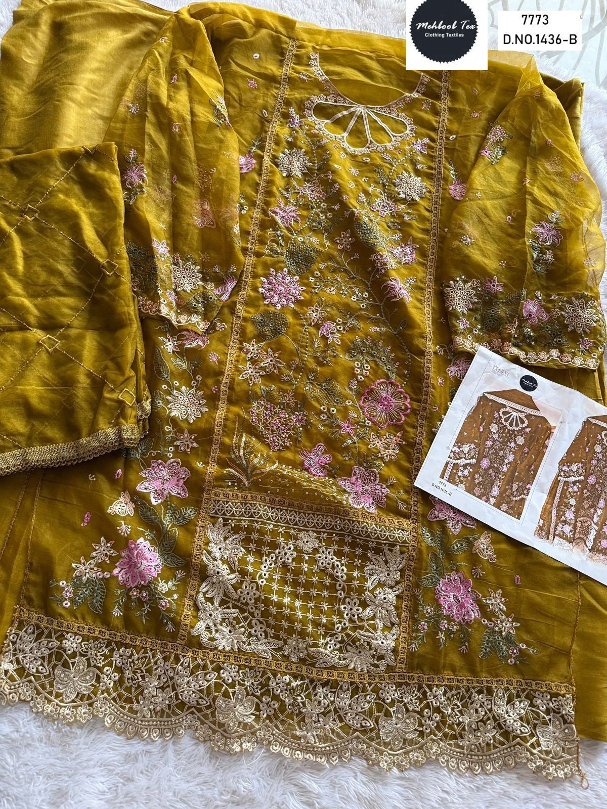 1436-B Mehboob Tex Embroidery Pakistani Salwar Suits