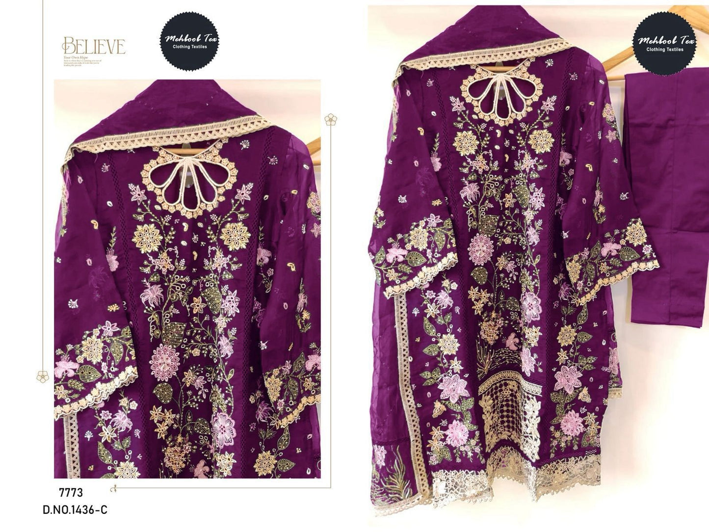 1436-C Mehboob Tex Embroidery Pakistani Salwar Suits