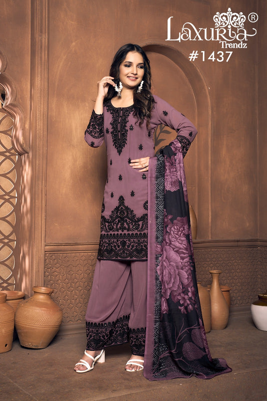 1437 Violet Laxuria Trendz Embroidery Pakistani Readymade Suits