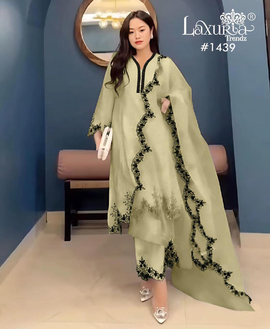1439 Light Mehendi Laxuria Trendz Fox Pakistani Readymade Suits