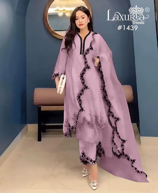 1439 Violet Laxuria Trendz Cutwork Pakistani Readymade Suits