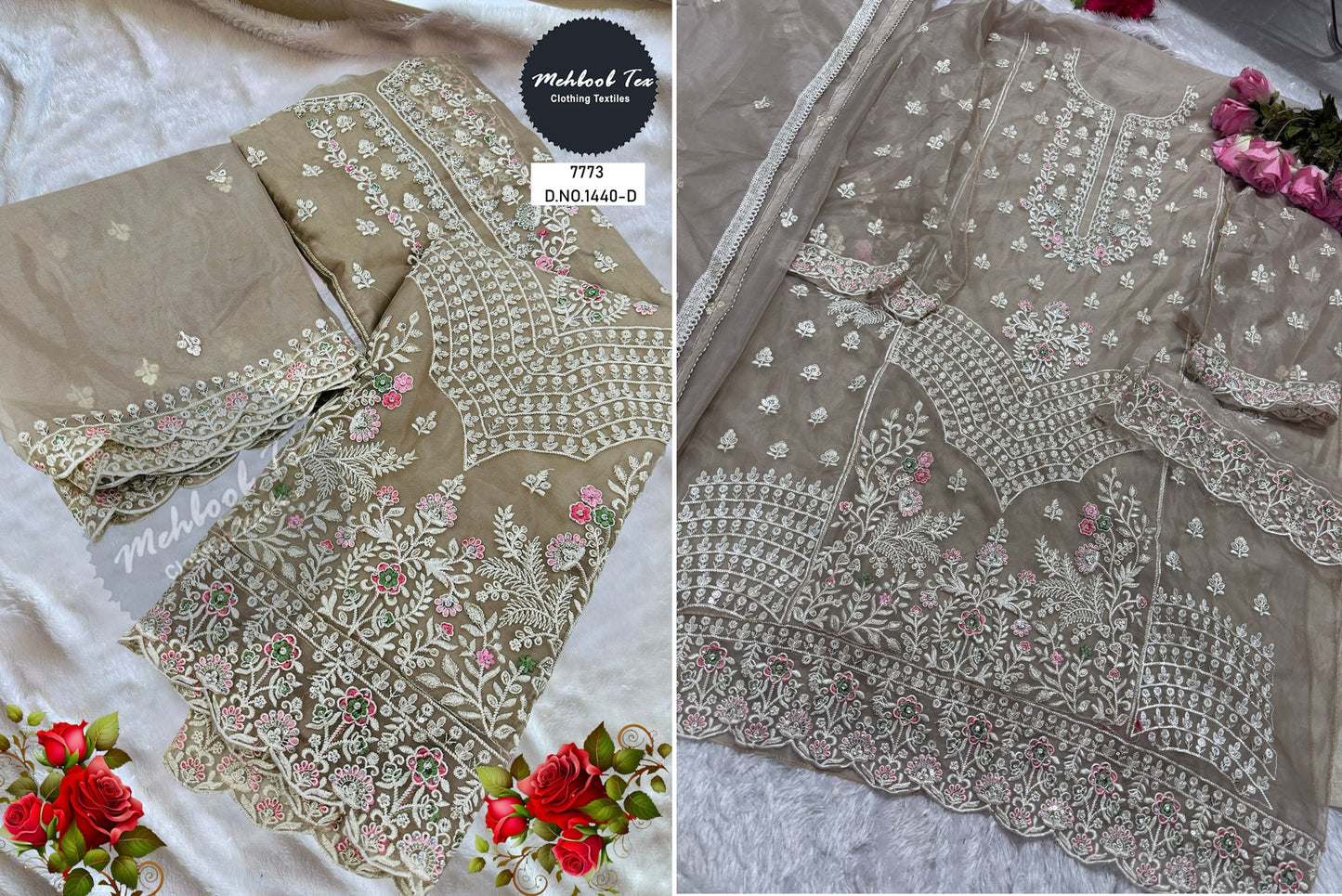 1440D Mehboob Tex Handwork Pakistani Salwar Suits