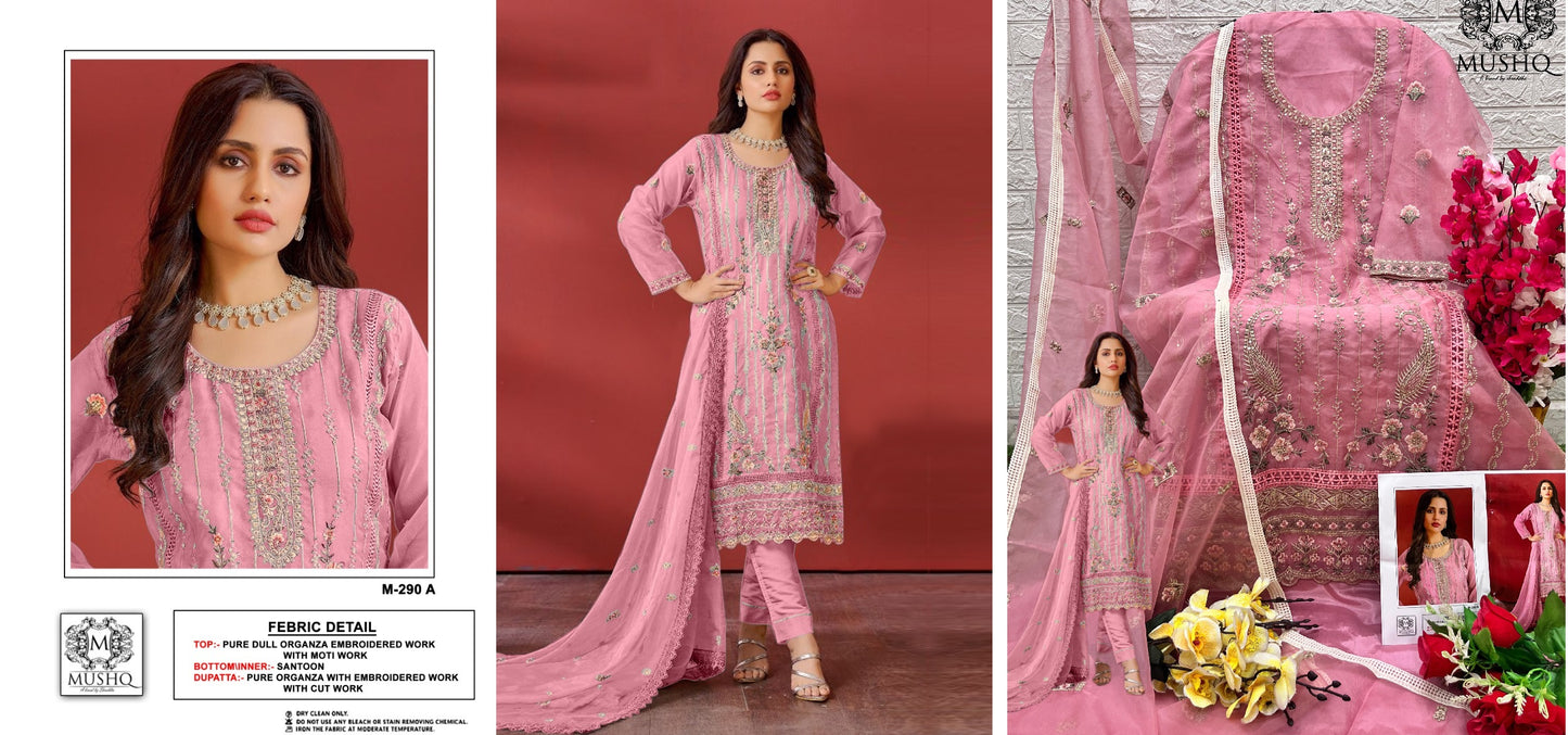 M-290A Mushq Pakistani Salwar Suits