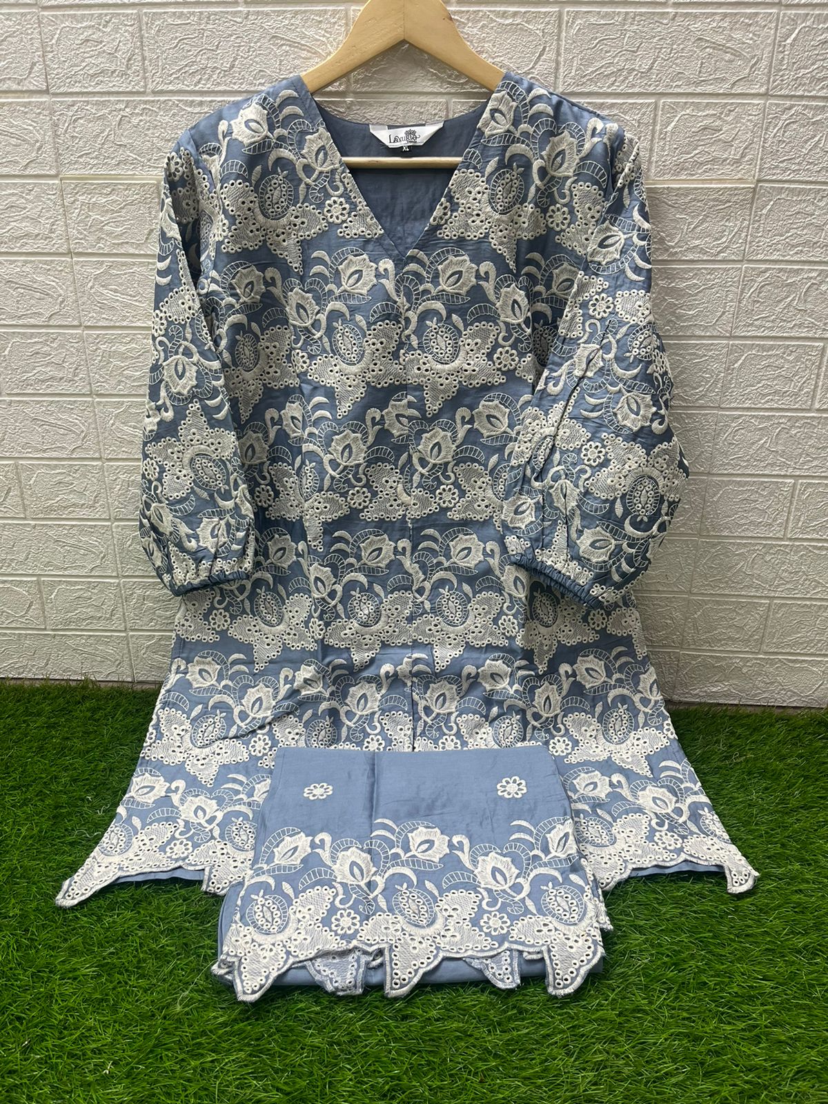 1444 Sky Laxuria Trendz Embroidery Co Ord Set
