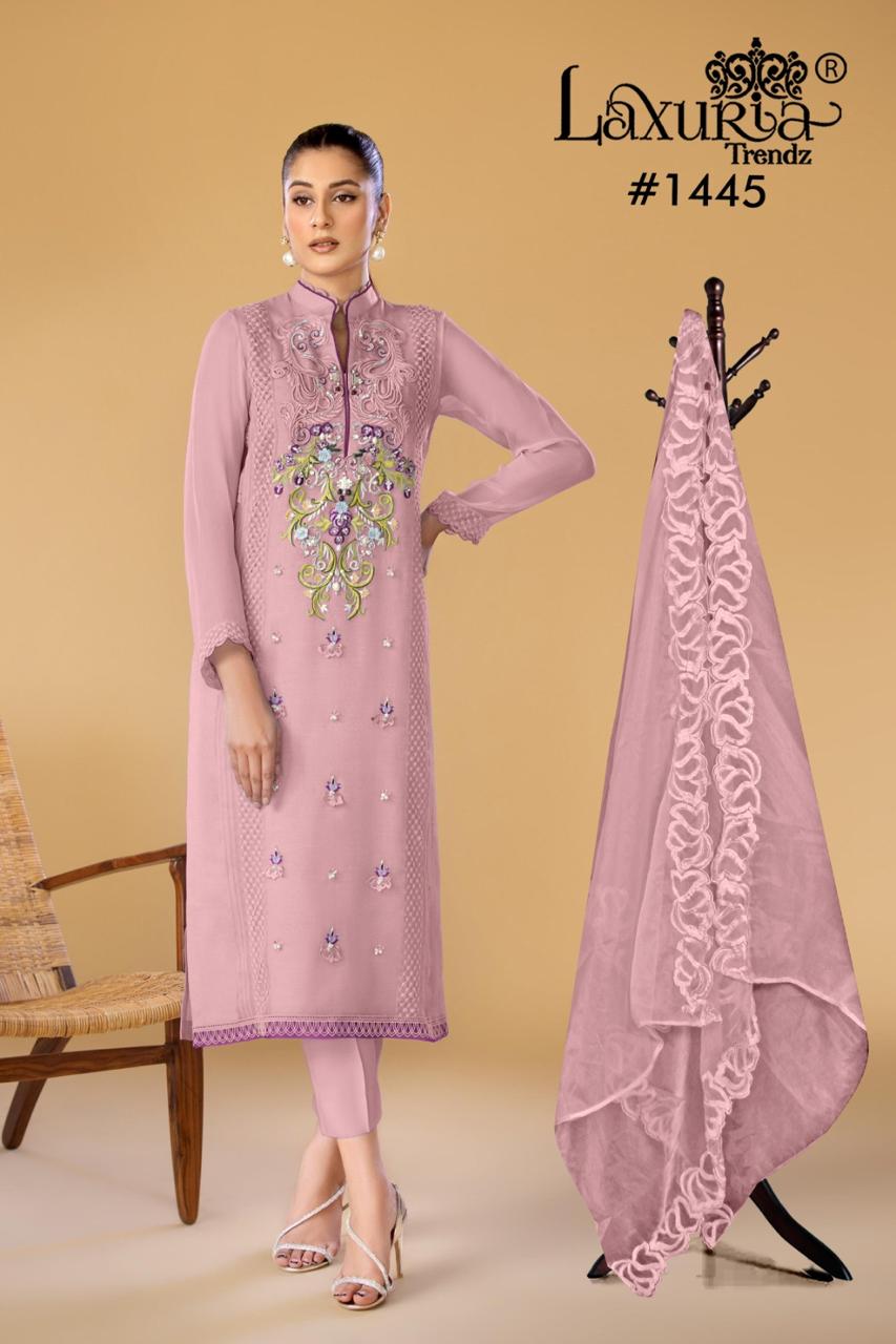 1445 Pink Laxuria Trendz Georgette Pakistani Readymade Suits