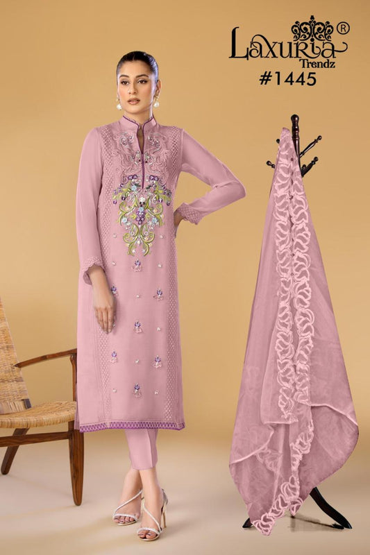 1445 Pink Laxuria Trendz Georgette Pakistani Readymade Suits