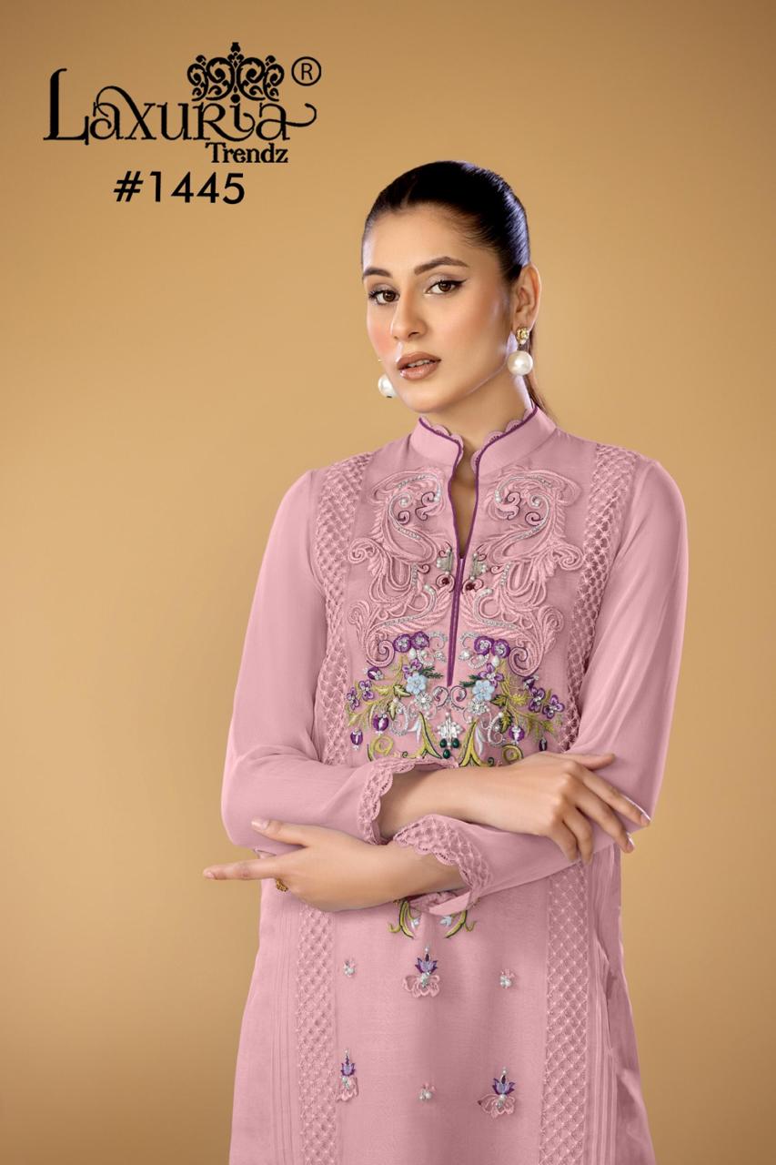 1445 Pink Laxuria Trendz Georgette Pakistani Readymade Suits