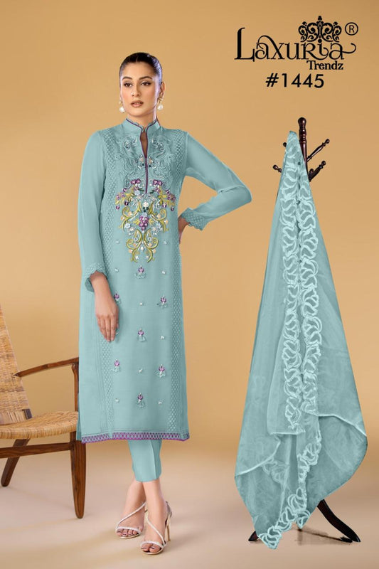 1445 Sky Laxuria Trendz Georgette Pakistani Readymade Suits