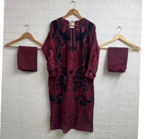 1446 Maroon Laxuria Trendz Organza Pakistani Readymade Suits