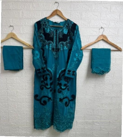 1446 Valley Green Laxuria Trendz Organza Pakistani Readymade Suits