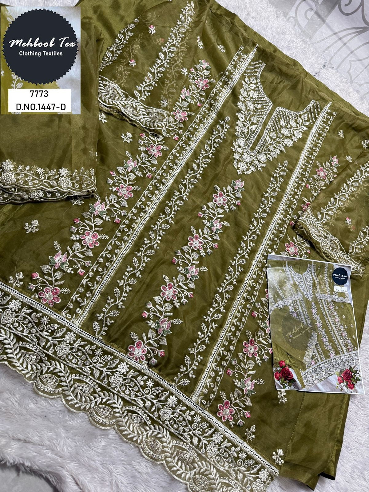 1447-D Mehboob Tex Embroidery Pakistani Salwar Suits