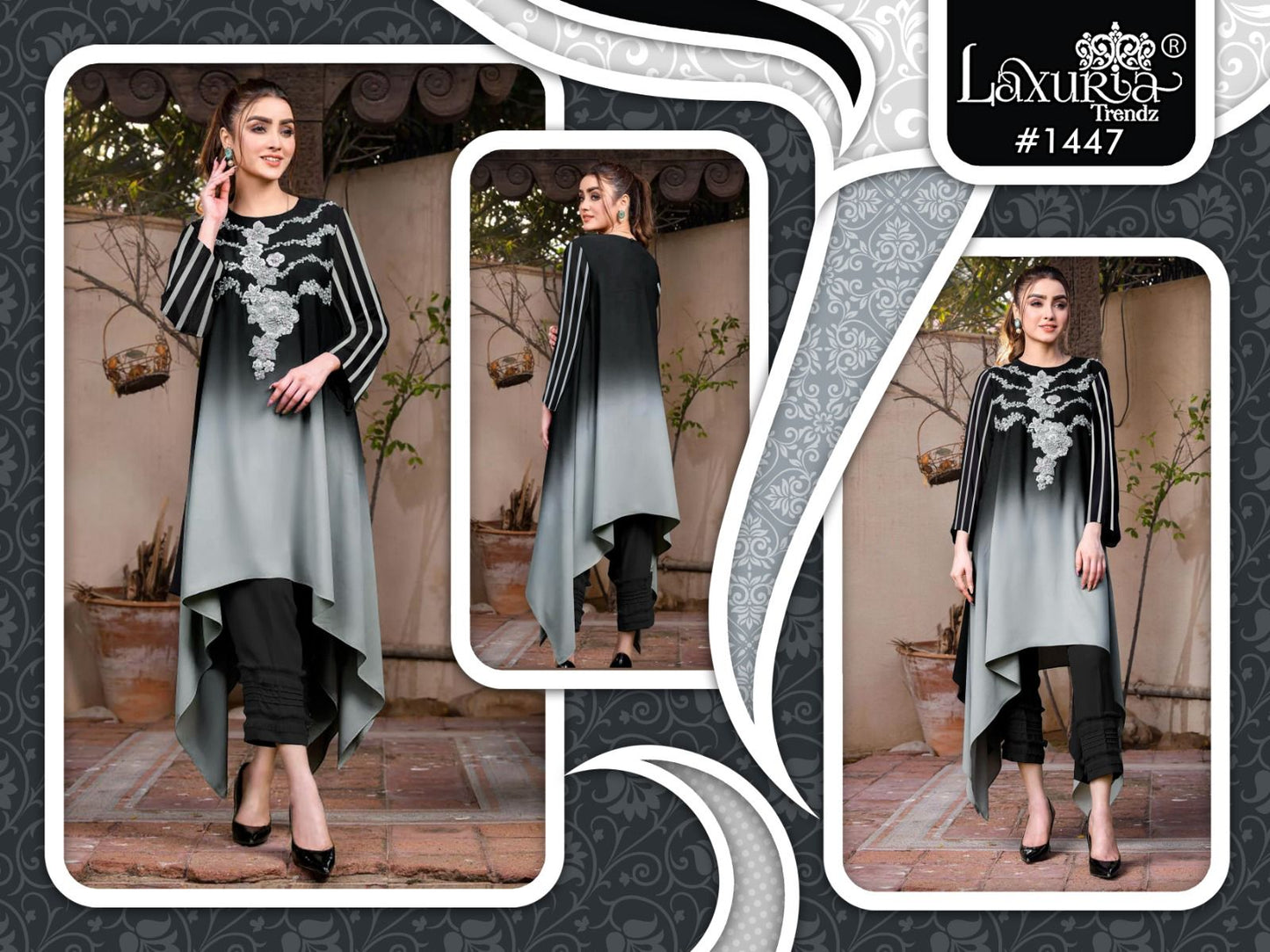 1447 Laxuria Trendz Embroidery Co Ord Set