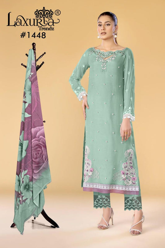 1448 Pista Laxuria Trendz Handwork Pakistani Readymade Suits