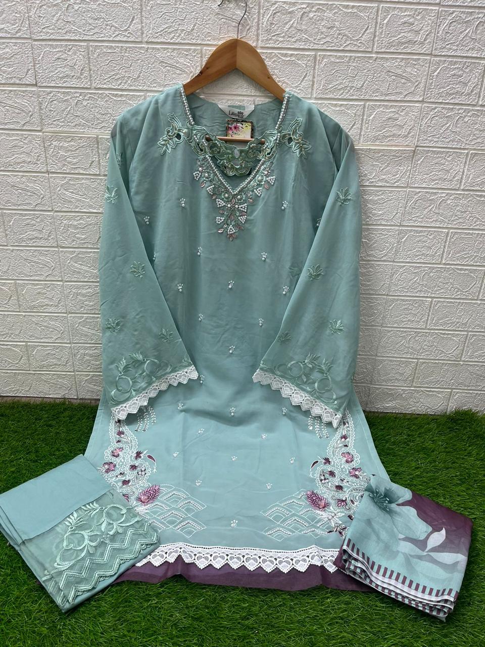 1448 Pista Laxuria Trendz Handwork Pakistani Readymade Suits