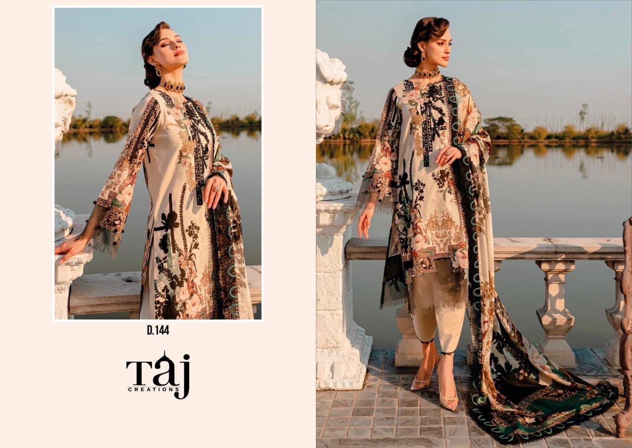 144 Taj Creations Embroidery Pakistani Patch Suits