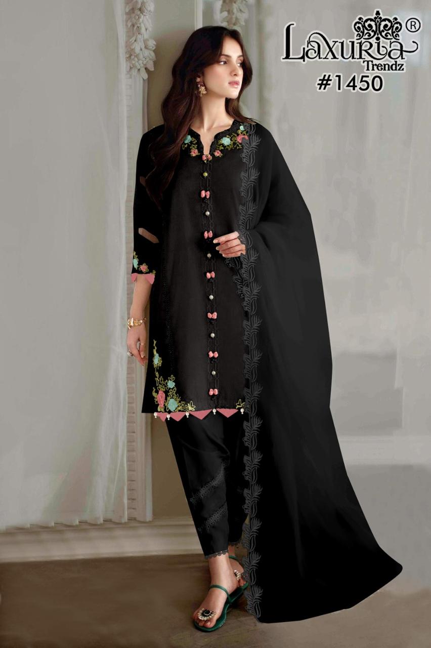 1450 Black Laxuria Trendz Embroidery Pakistani Readymade Suits