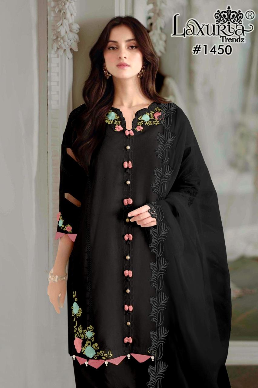 1450 Black Laxuria Trendz Embroidery Pakistani Readymade Suits
