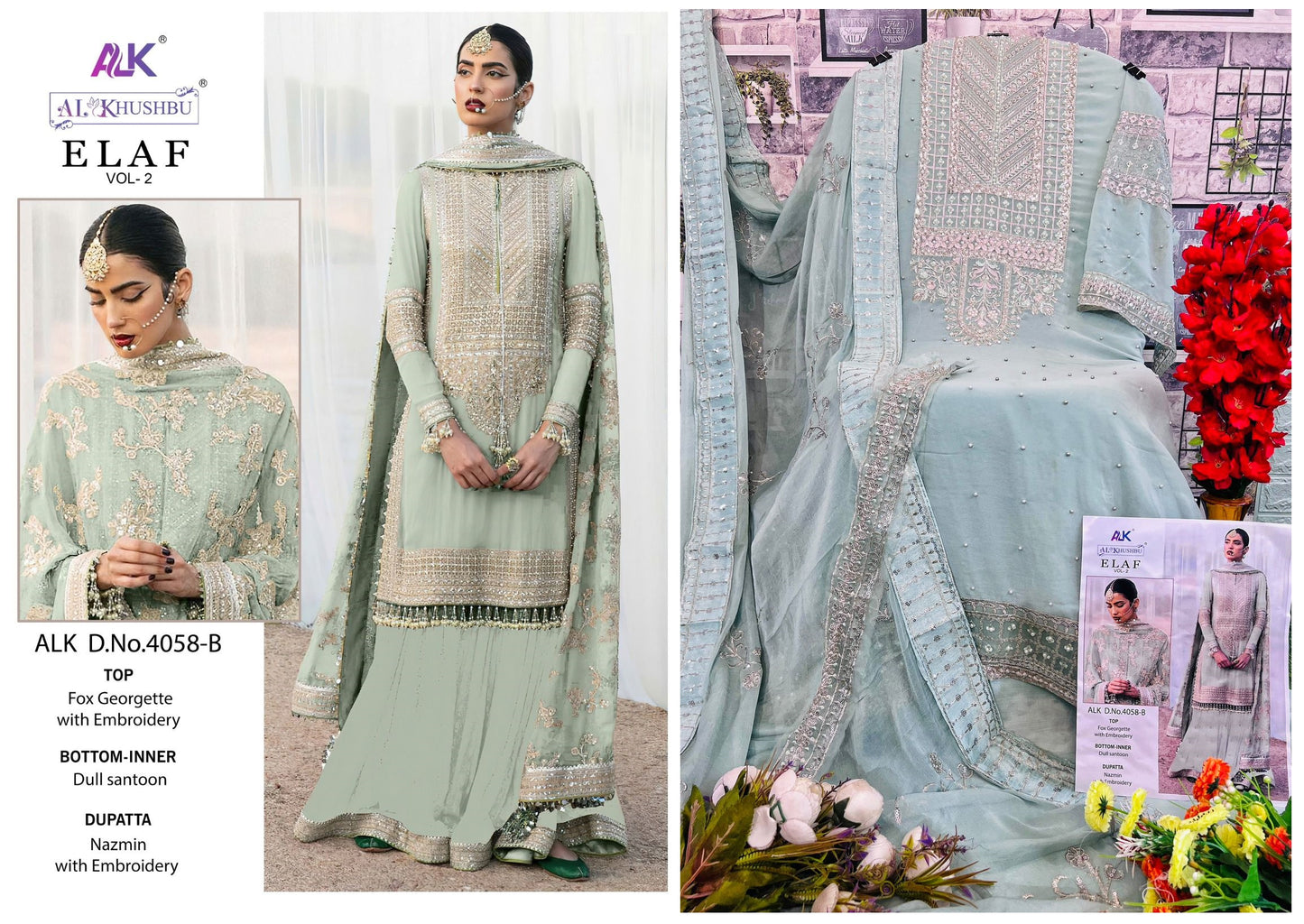 4058-B Alk Pakistani Salwar Suits