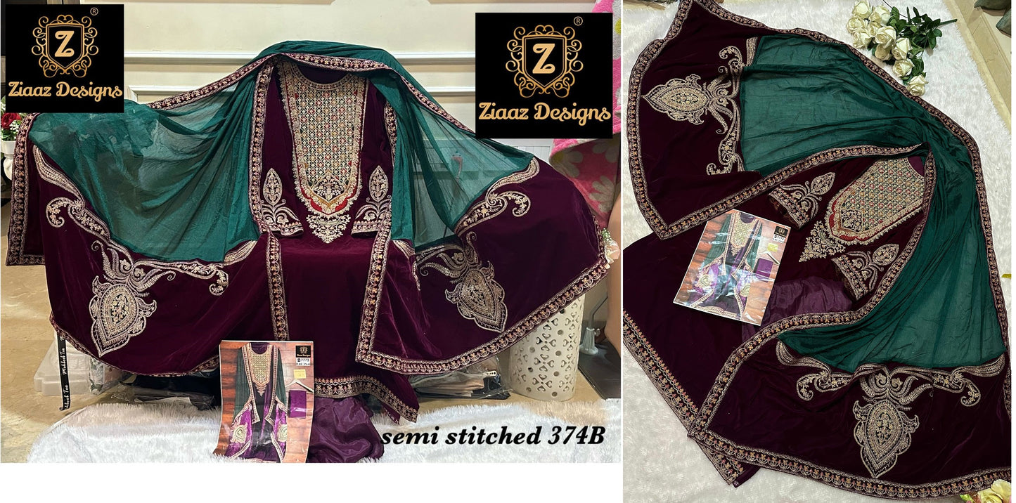 374B Ziaaz Designs Pakistani Salwar Suits