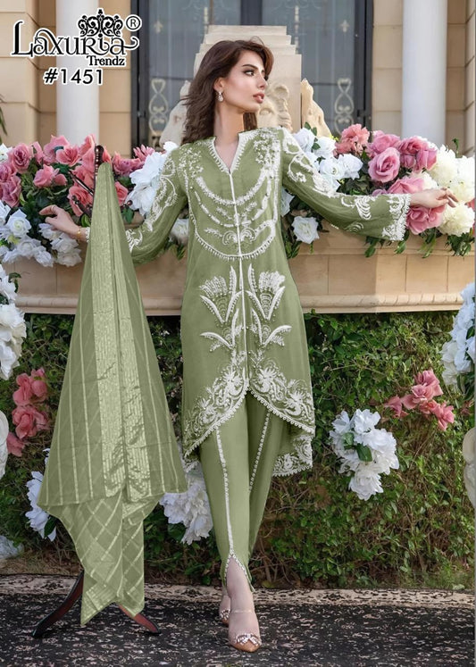 1451 Pista Laxuria Trendz Georgette Pakistani Readymade Suits