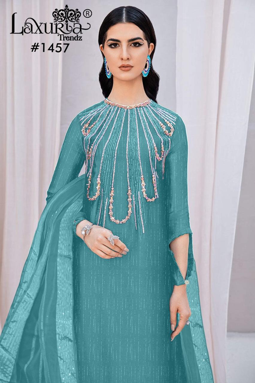 1457 Blue Laxuria Trendz Burberry Pakistani Readymade Suits