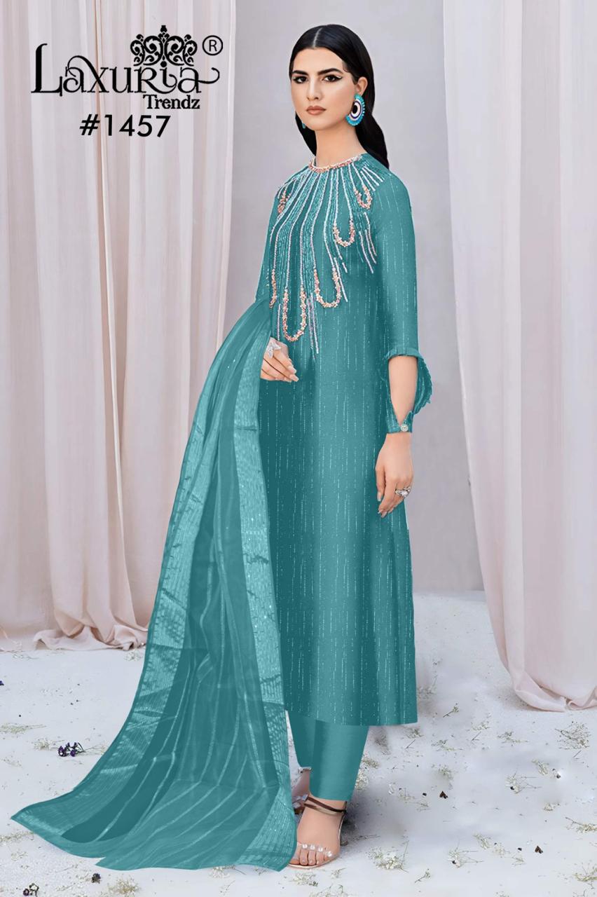 1457 Blue Laxuria Trendz Burberry Pakistani Readymade Suits