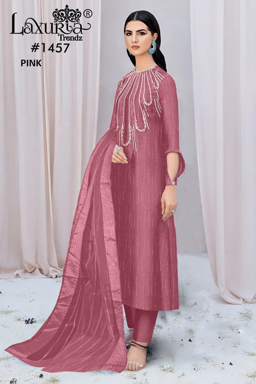 1457 Pink Laxuria Trendz Burberry Pakistani Readymade Suits