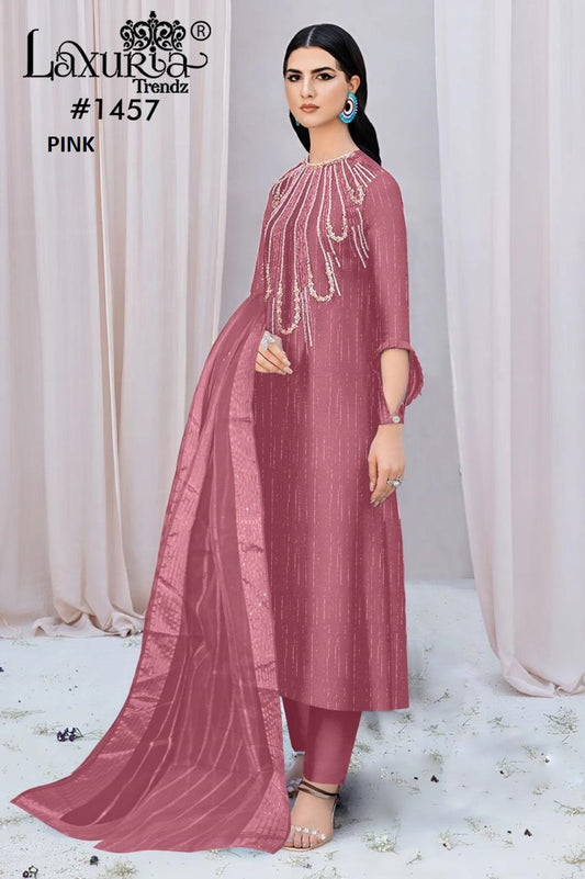 1457 Pink Laxuria Trendz Burberry Pakistani Readymade Suits