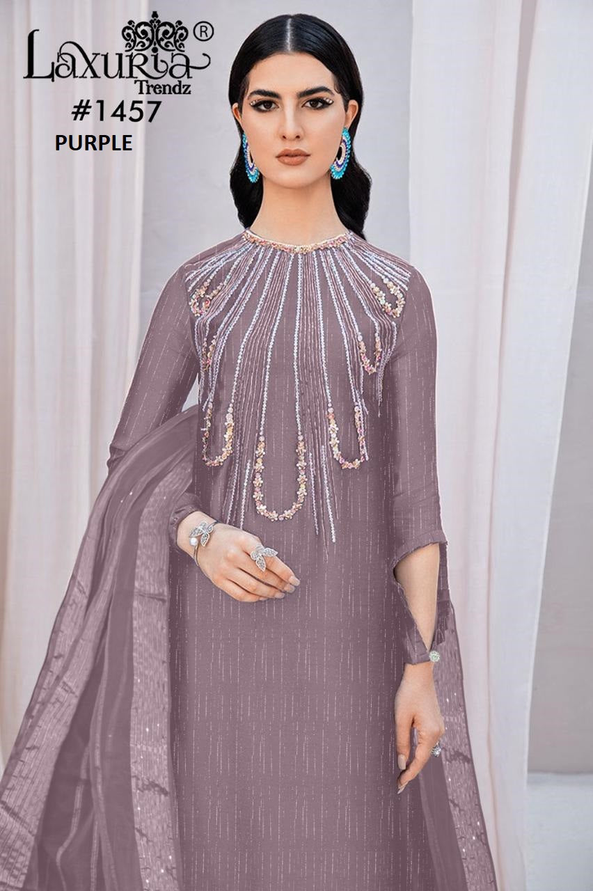 1457 Purple Laxuria Trendz Burberry Pakistani Readymade Suits