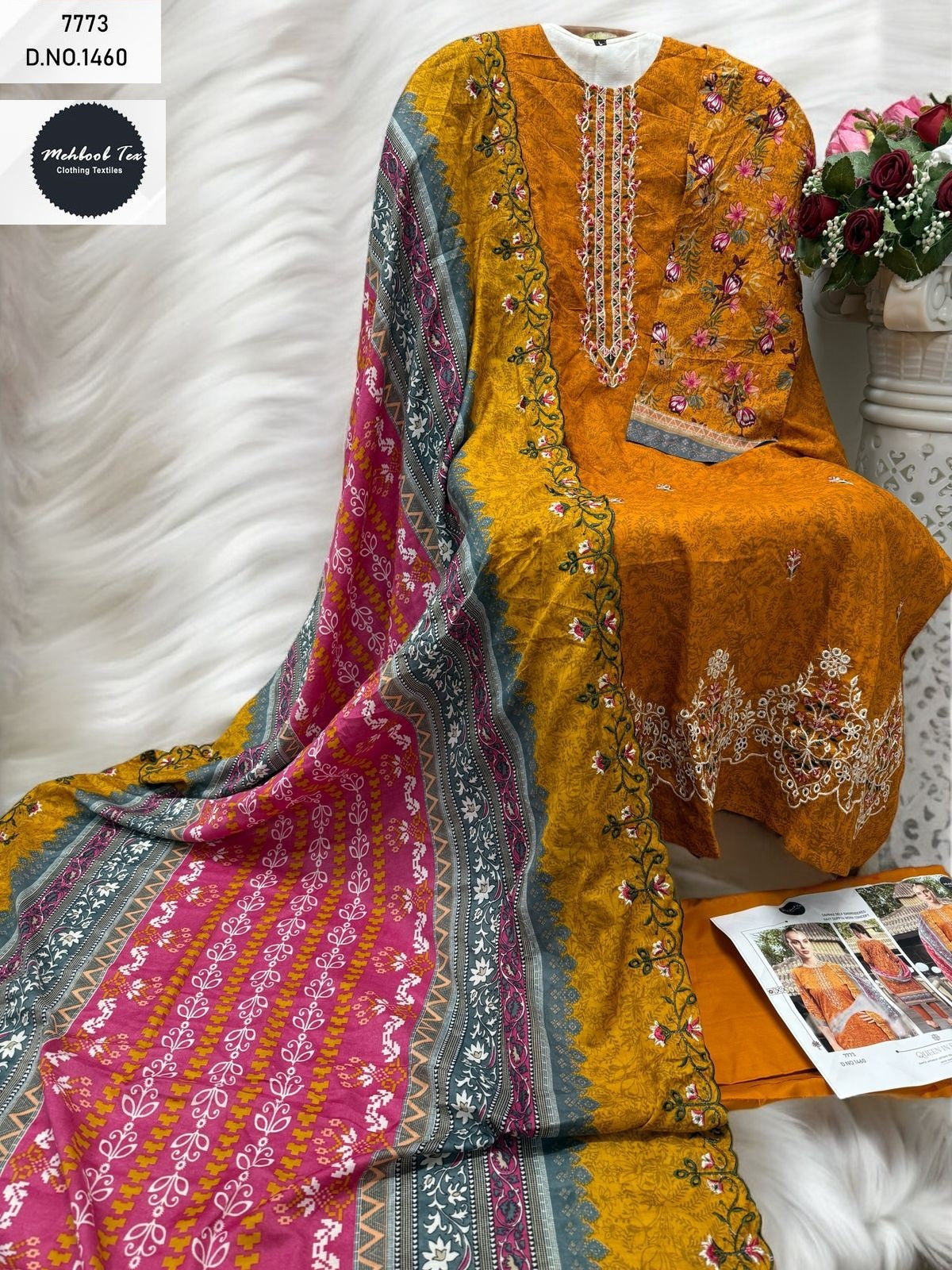 1460 Yellow Mehboob Tex Cotton Pakistani Salwar Suits