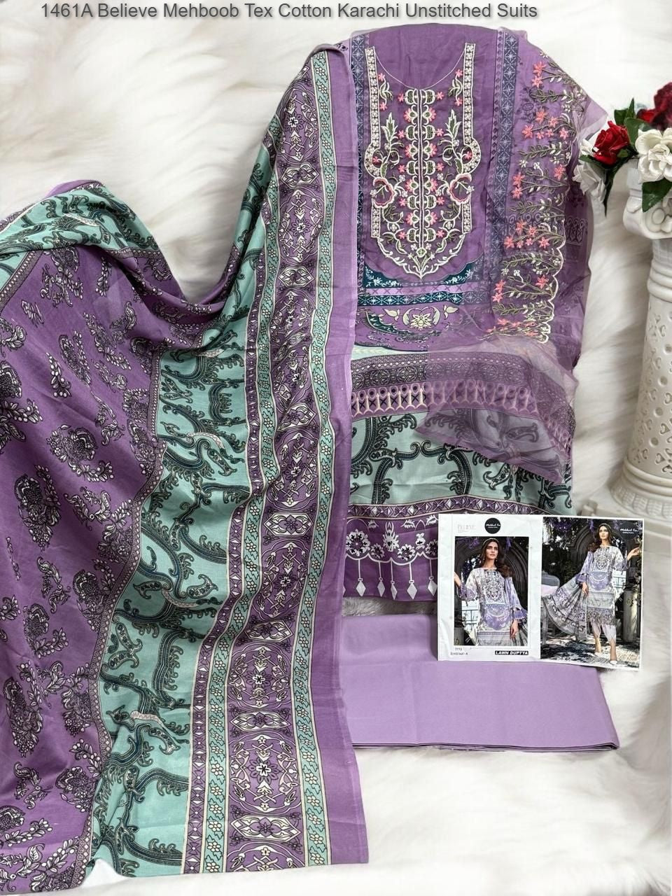 1461A Believe Mehboob Tex Cotton Karachi Unstitched Suits
