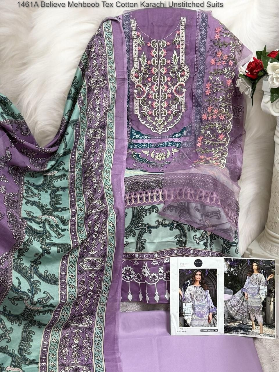 1461A Believe Mehboob Tex Cotton Karachi Unstitched Suits