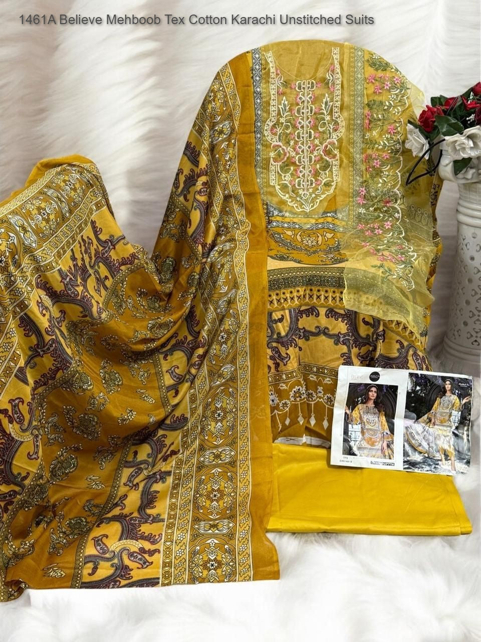 1461B Believe Mehboob Tex Cotton Karachi Unstitched Suits