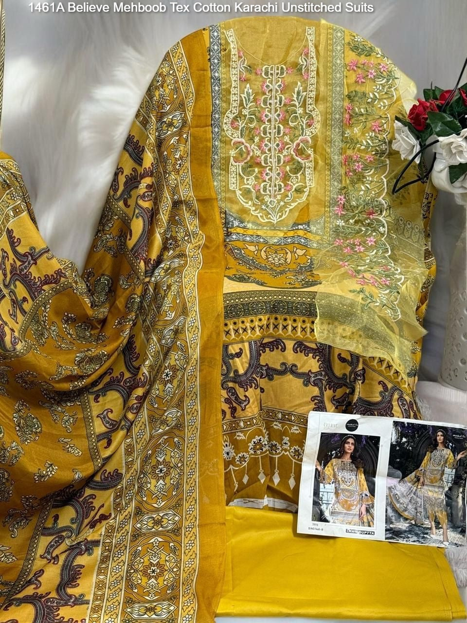 1461B Believe Mehboob Tex Cotton Karachi Unstitched Suits