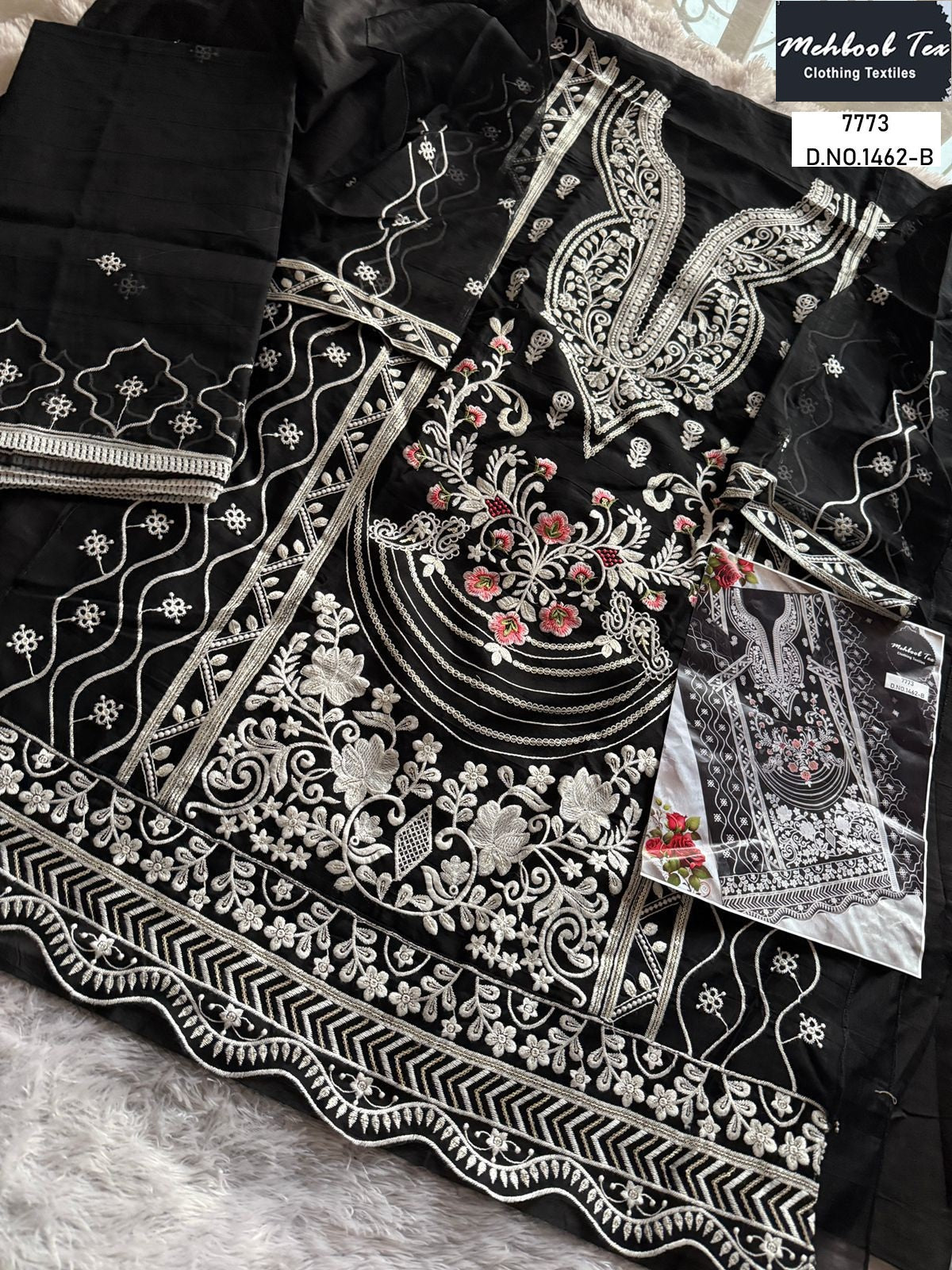 1462-B Mehboob Tex Organza Pakistani Salwar Suits