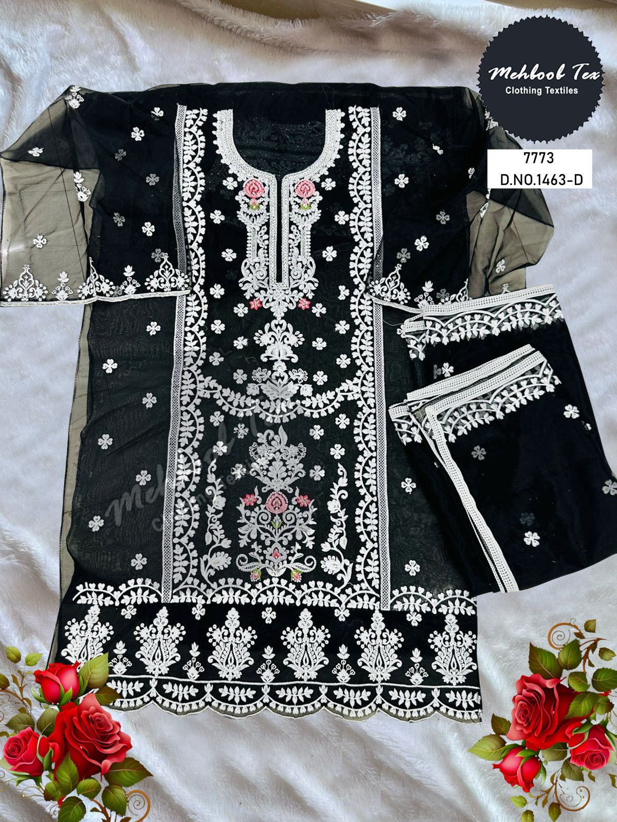 1463D Mehboob Tex Embroidery Work Pakistani Salwar Suits