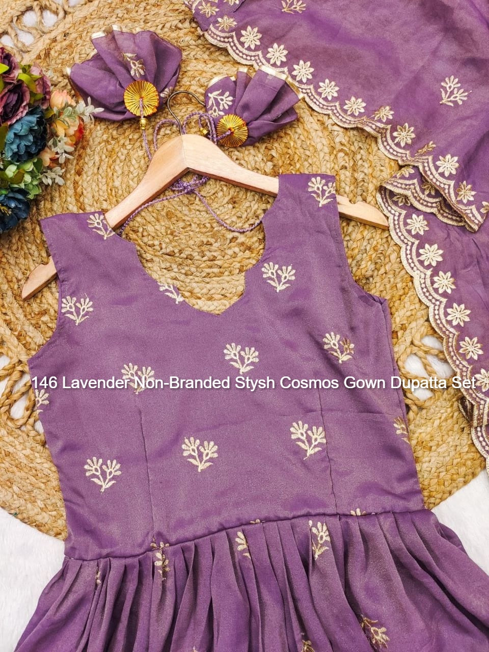 146 Lavender Non-Branded Stysh Cosmos Gown Dupatta Set