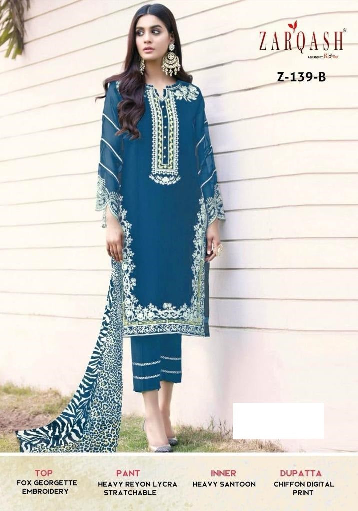 Z-139-B Zarqash Pakistani Readymade Suits
